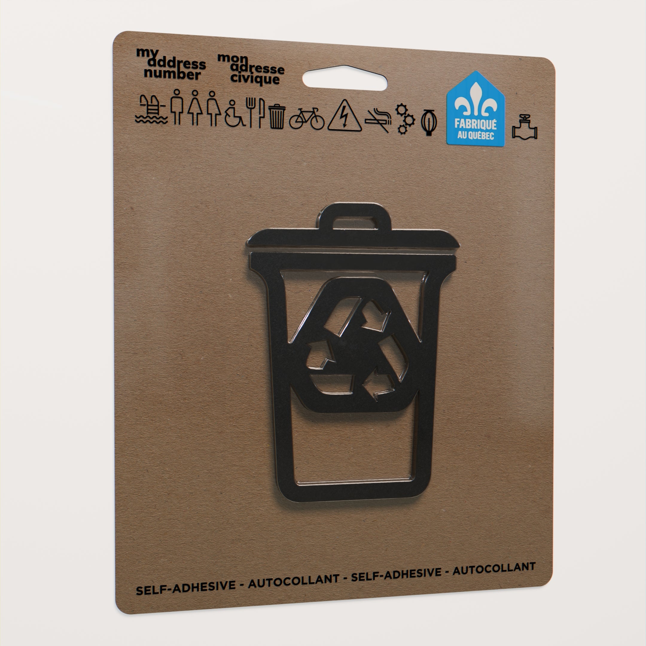 Acrylic adhesive pictograms for indoor signage