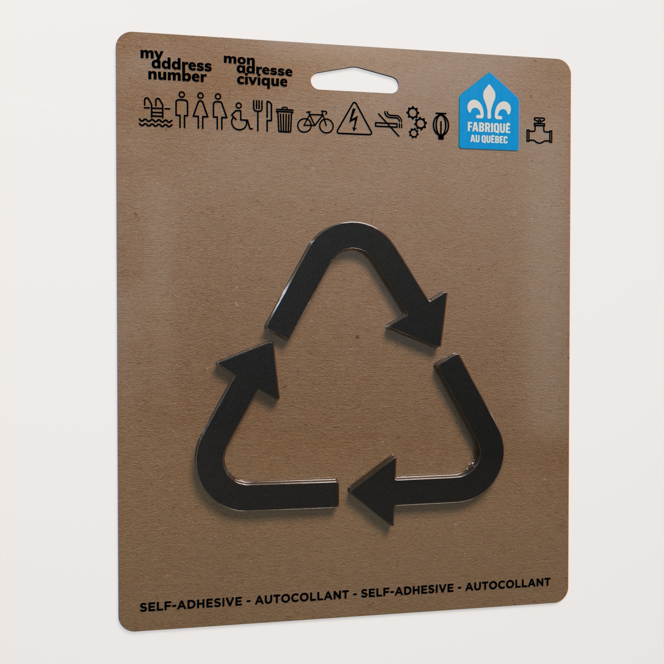 Acrylic adhesive pictograms for indoor signage