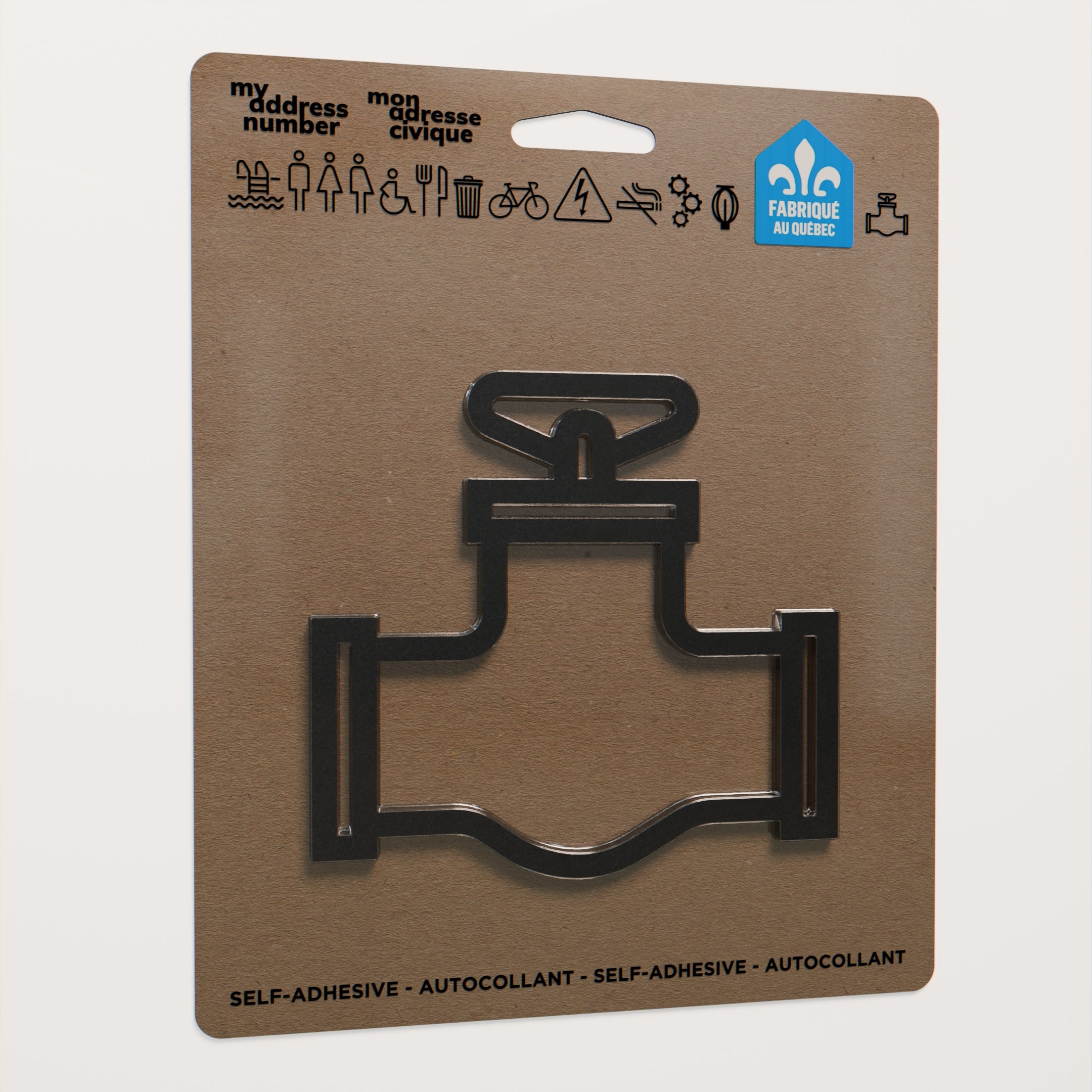 Acrylic adhesive pictograms for indoor signage