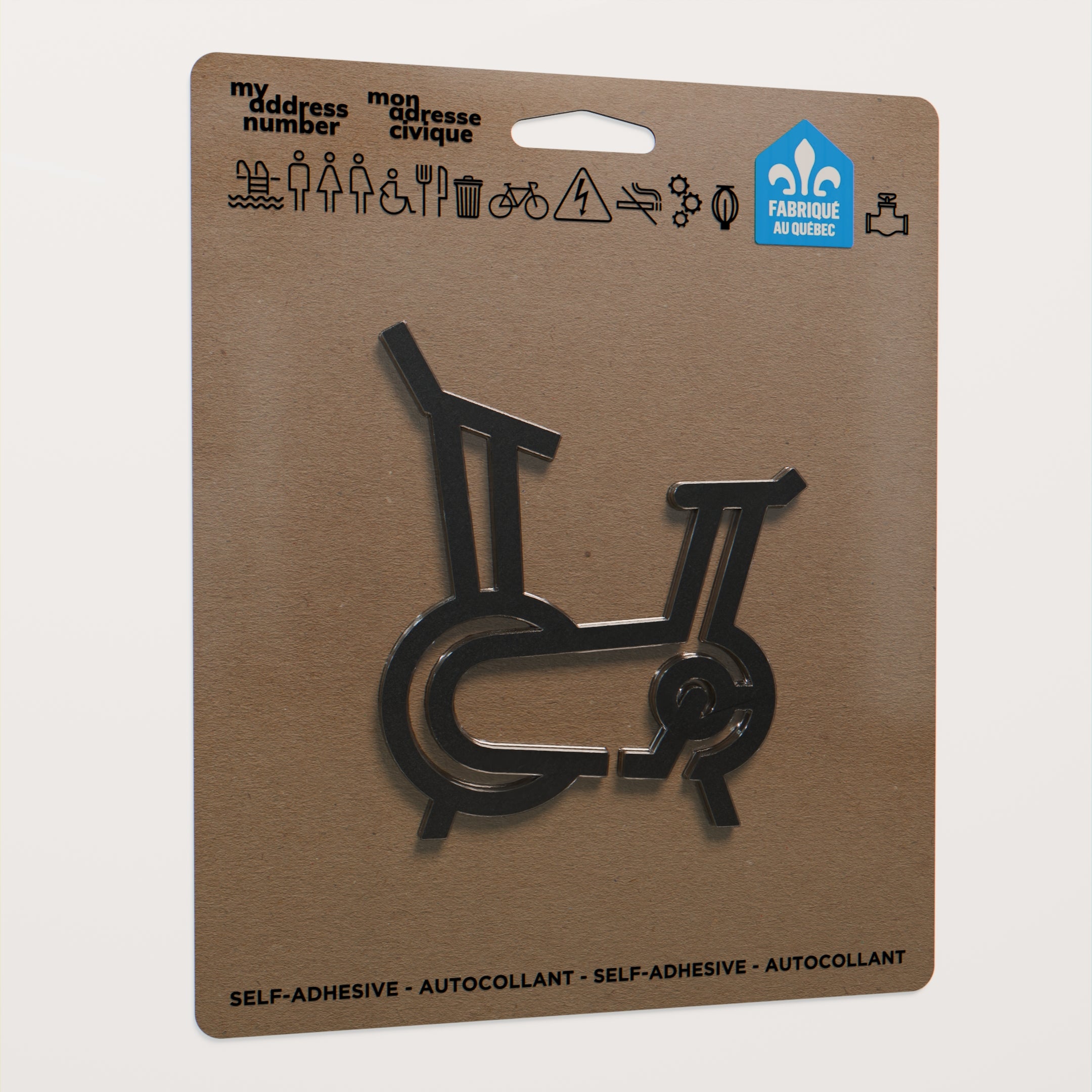 Acrylic adhesive pictograms for indoor signage