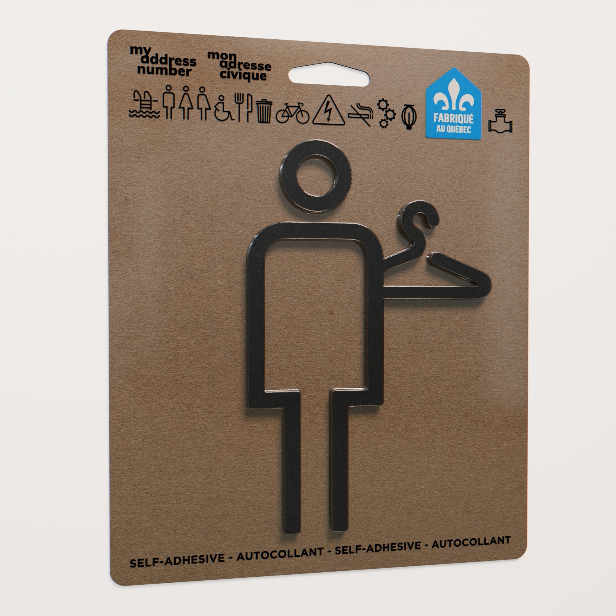 Acrylic adhesive pictograms for indoor signage