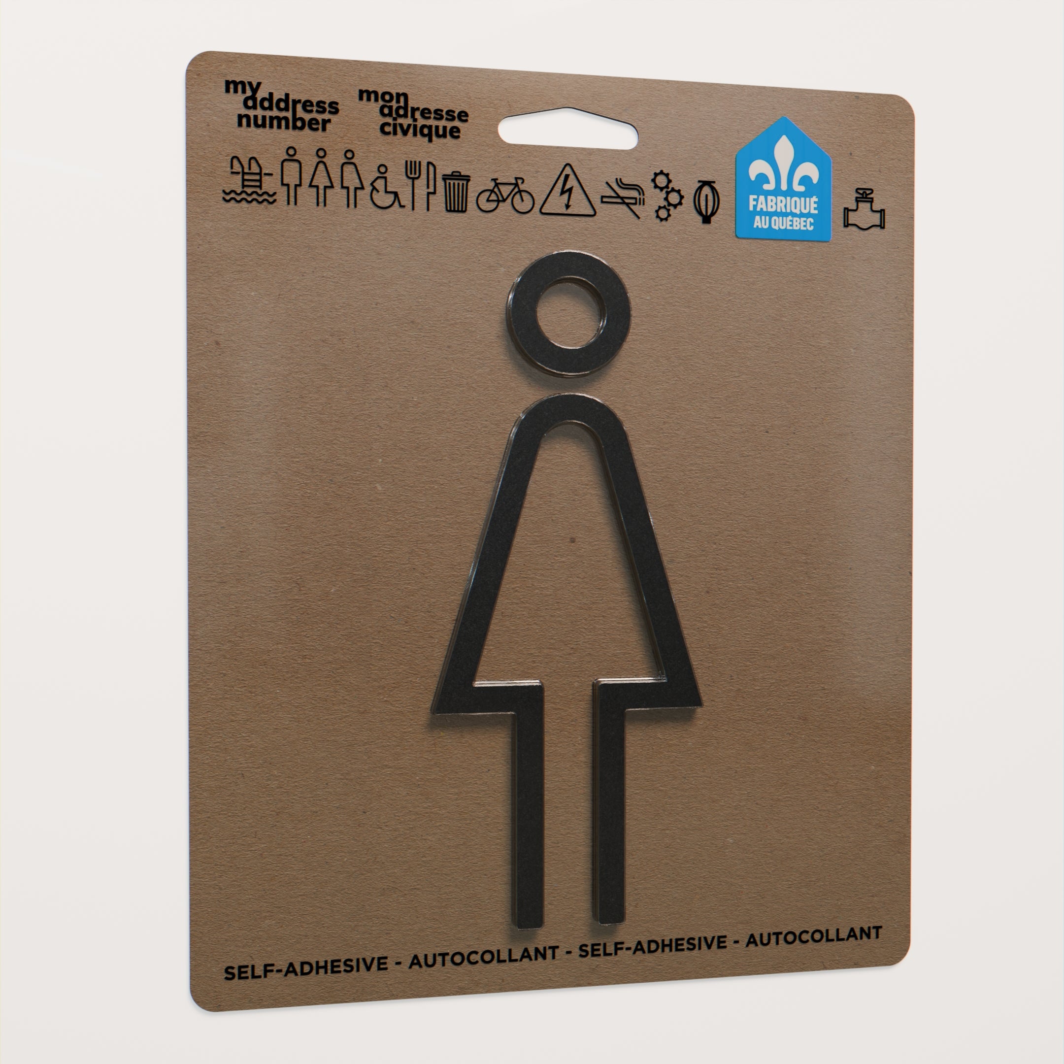 Acrylic adhesive pictograms for indoor signage