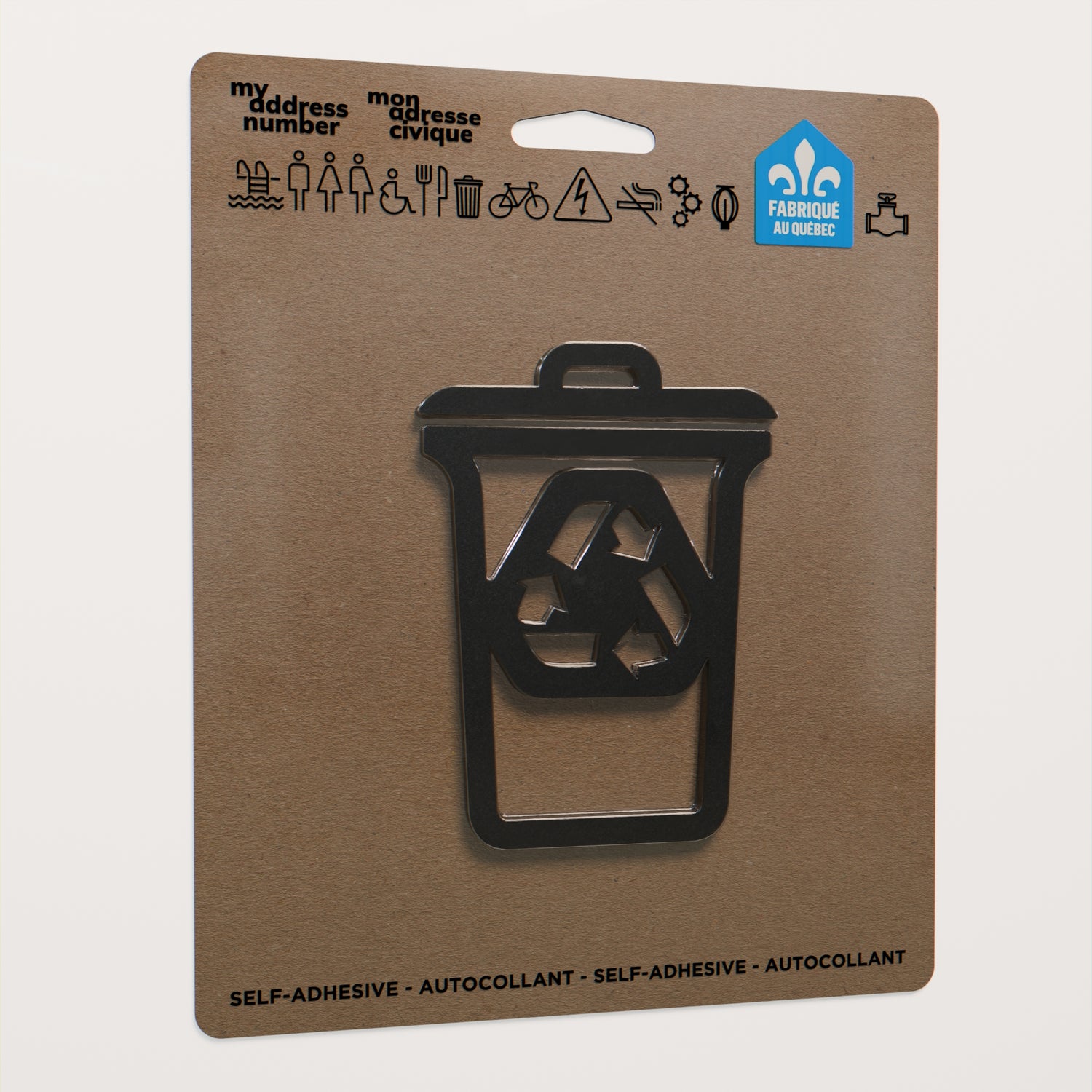 Acrylic adhesive pictograms for indoor signage