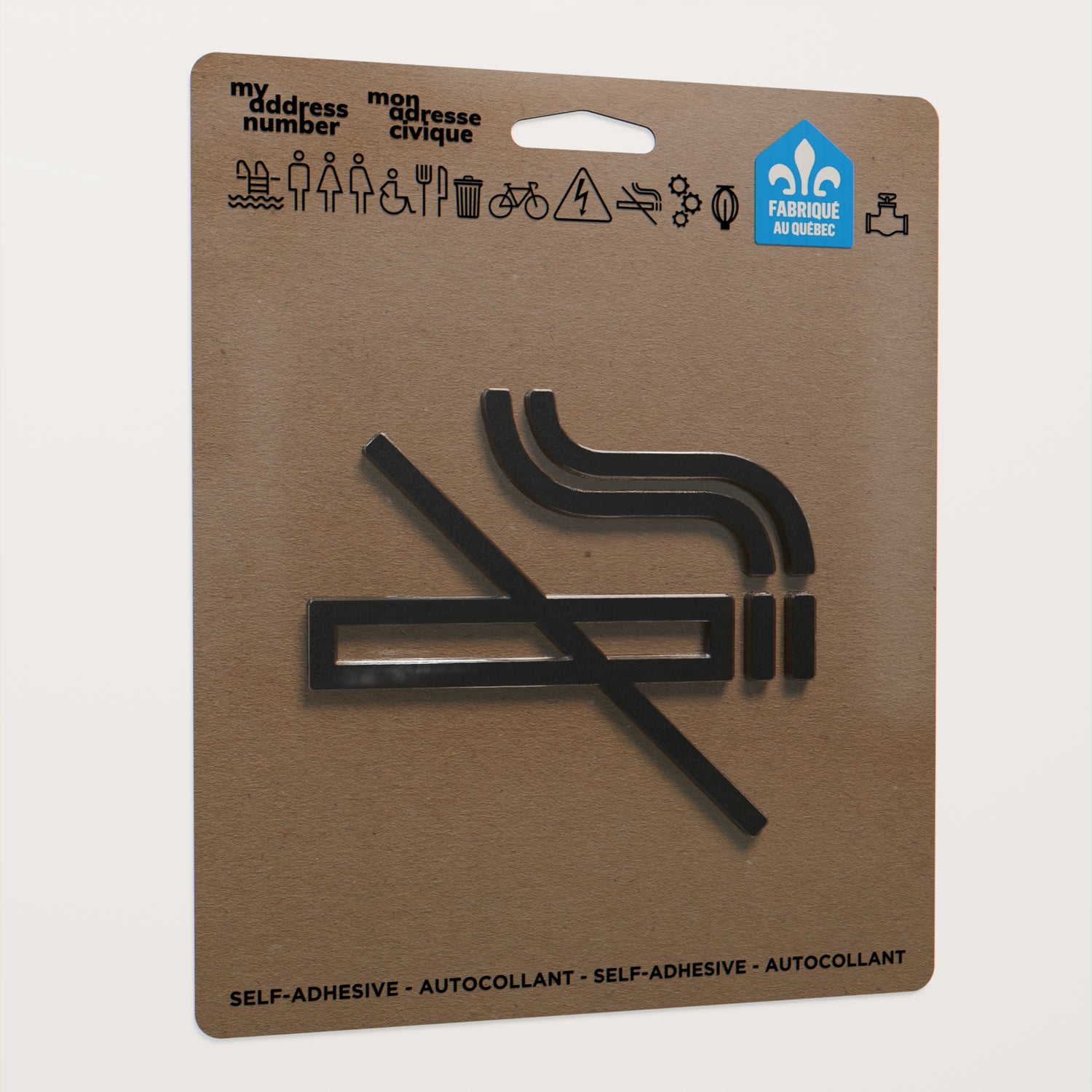 Acrylic adhesive pictograms for indoor signage