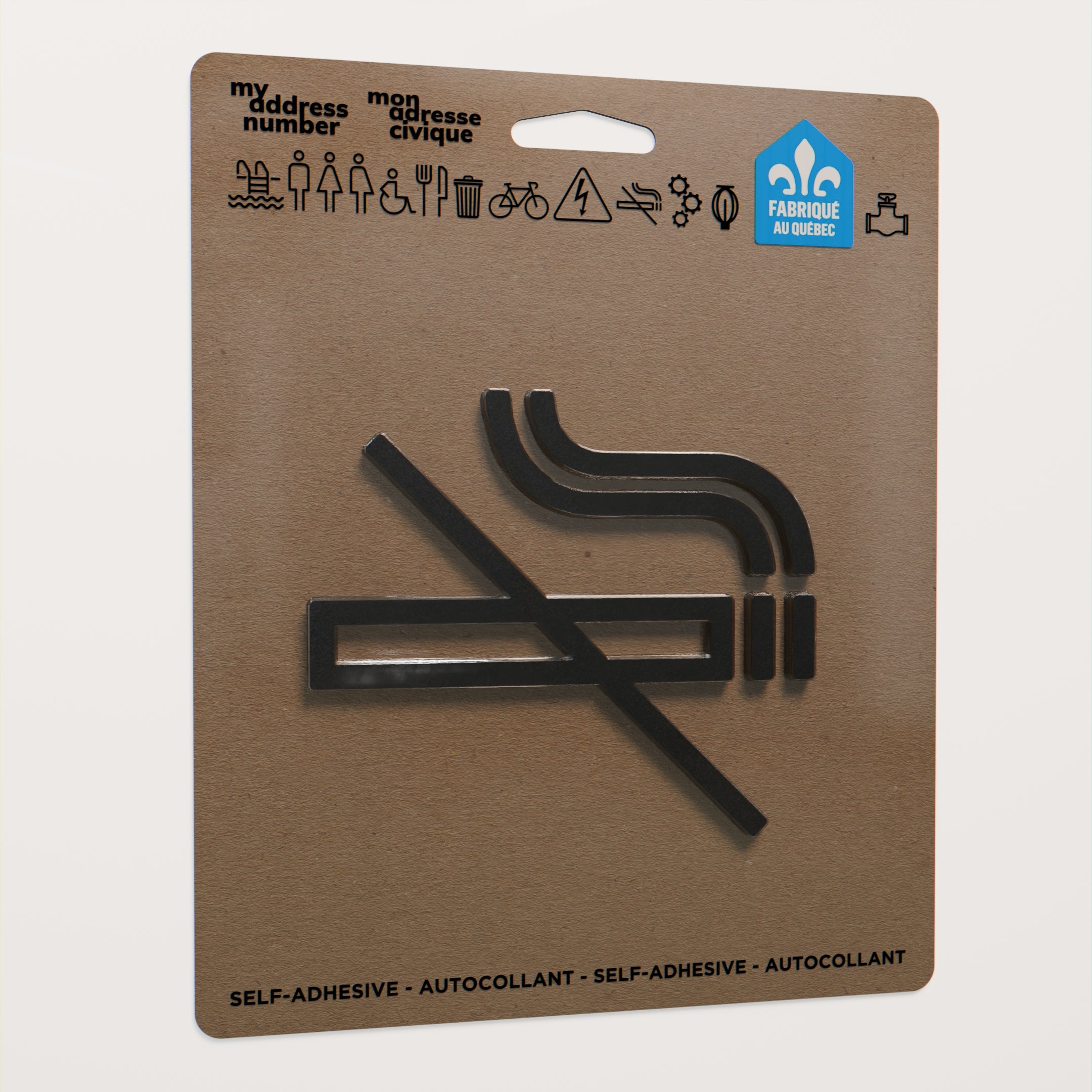 Acrylic adhesive pictograms for indoor signage