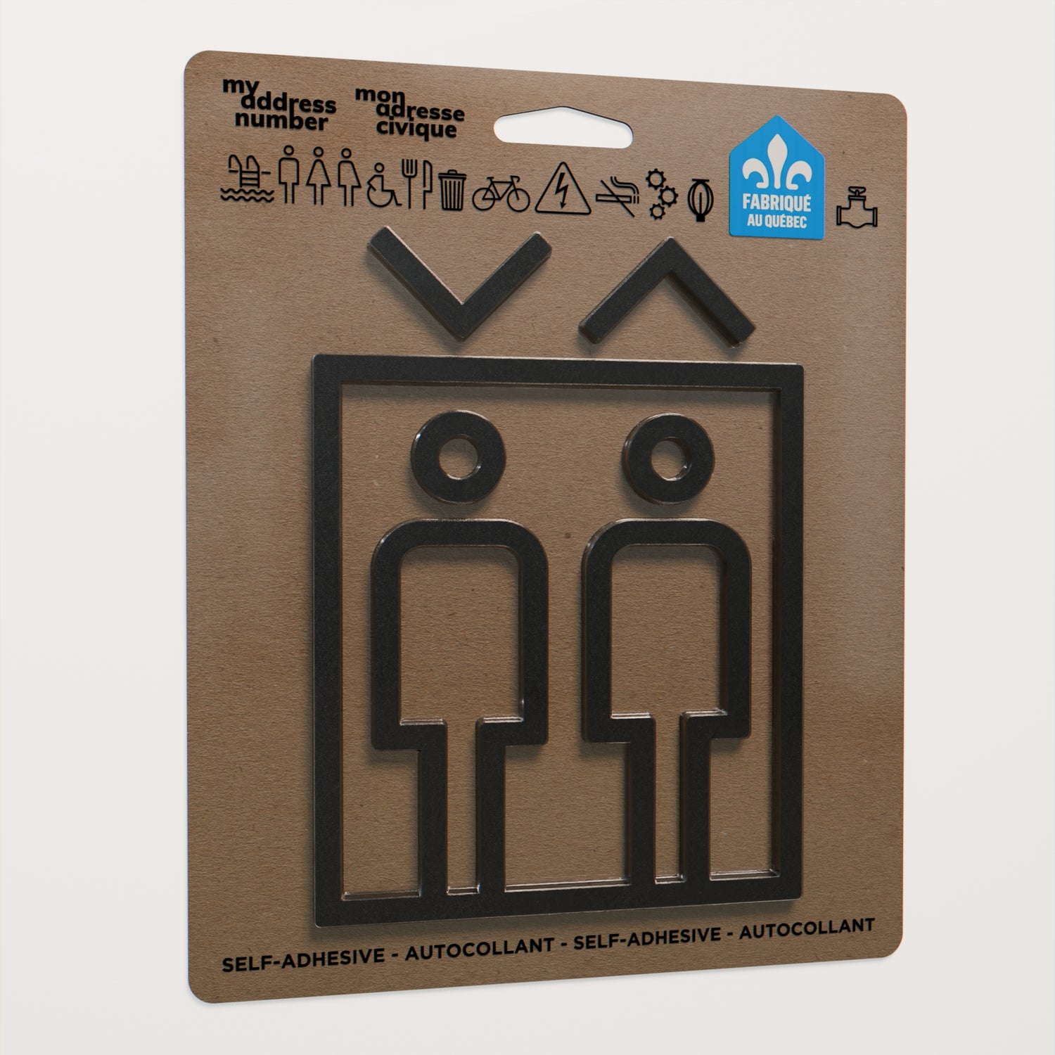 Acrylic adhesive pictograms for indoor signage