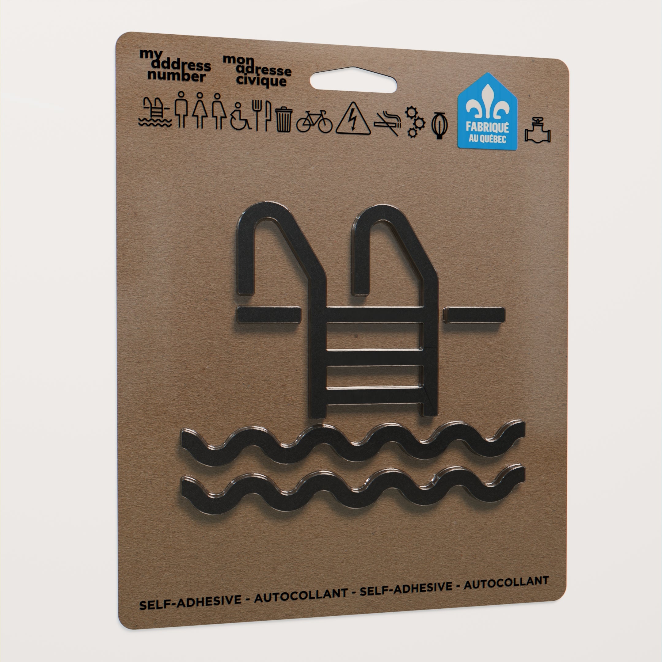Acrylic adhesive pictograms for indoor signage