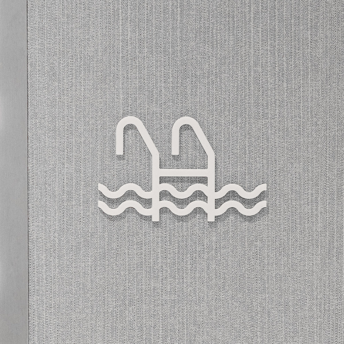 Pictogramme Piscine blanc, vue rapprochée