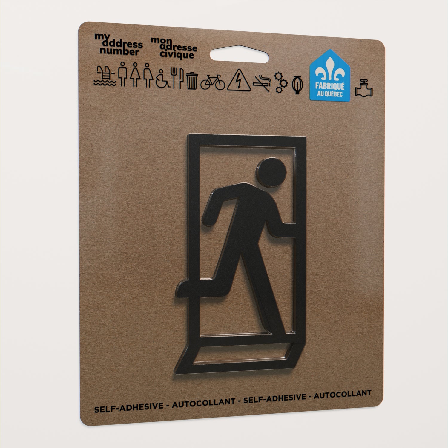Acrylic adhesive pictograms for indoor signage