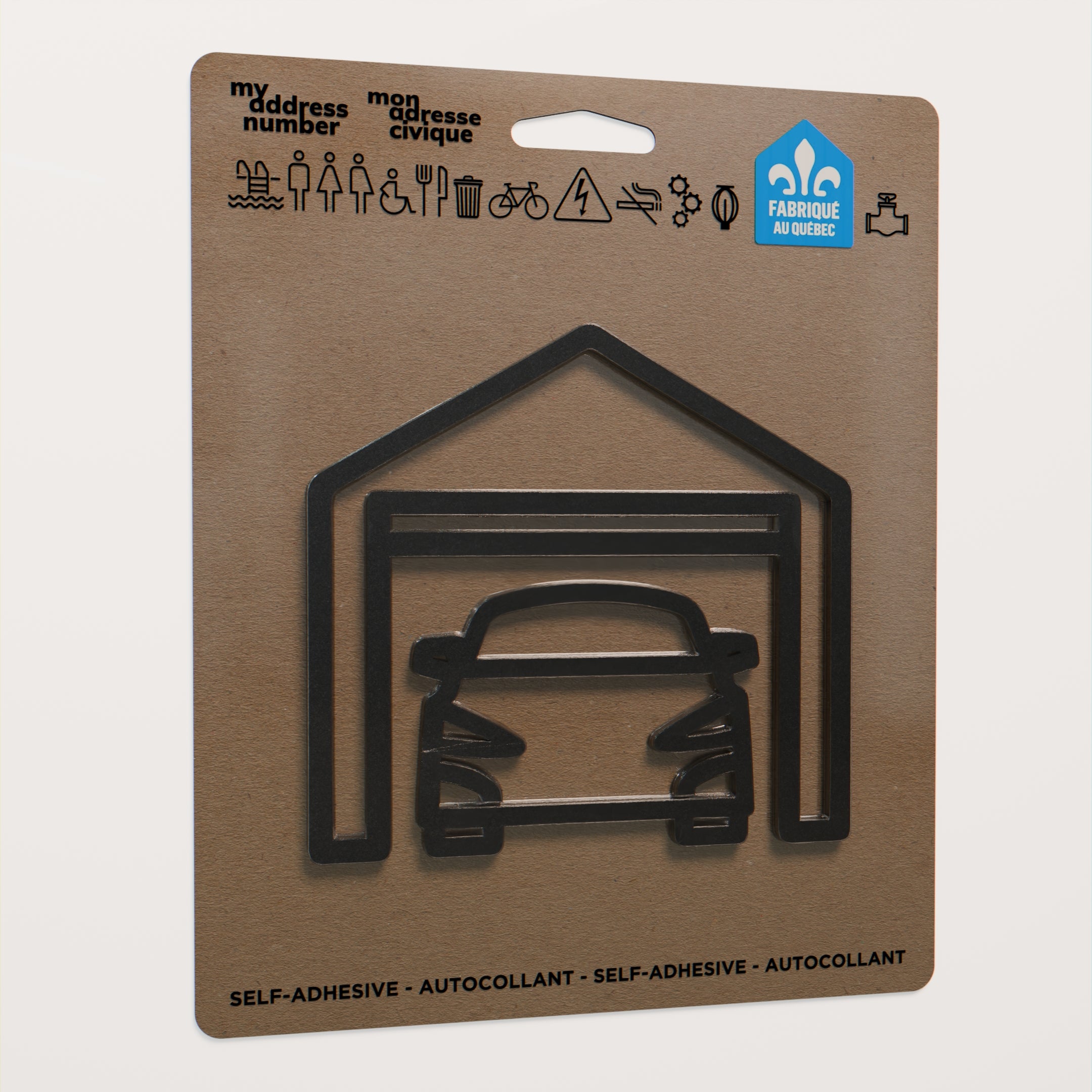 Acrylic adhesive pictograms for indoor signage