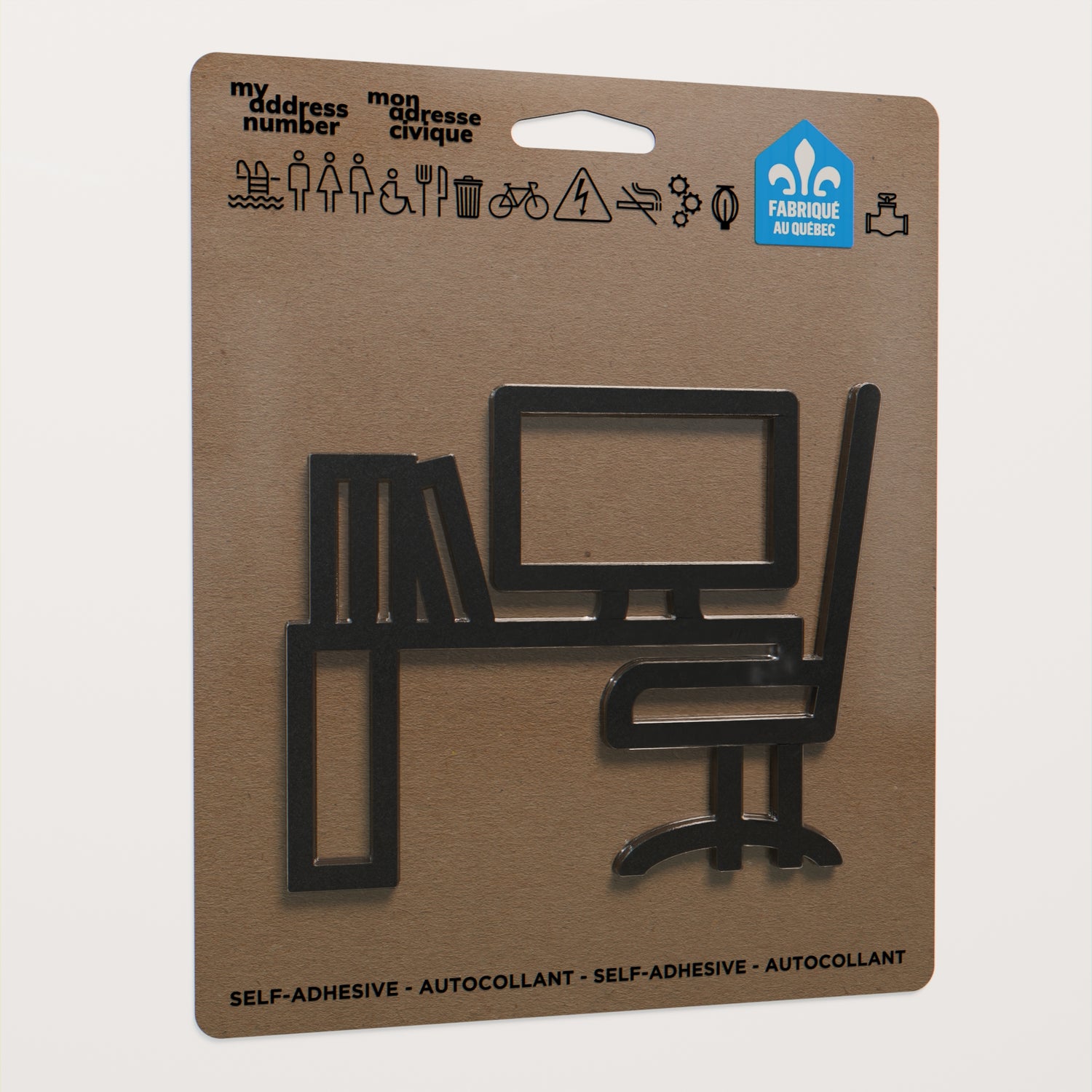 Acrylic adhesive pictograms for indoor signage