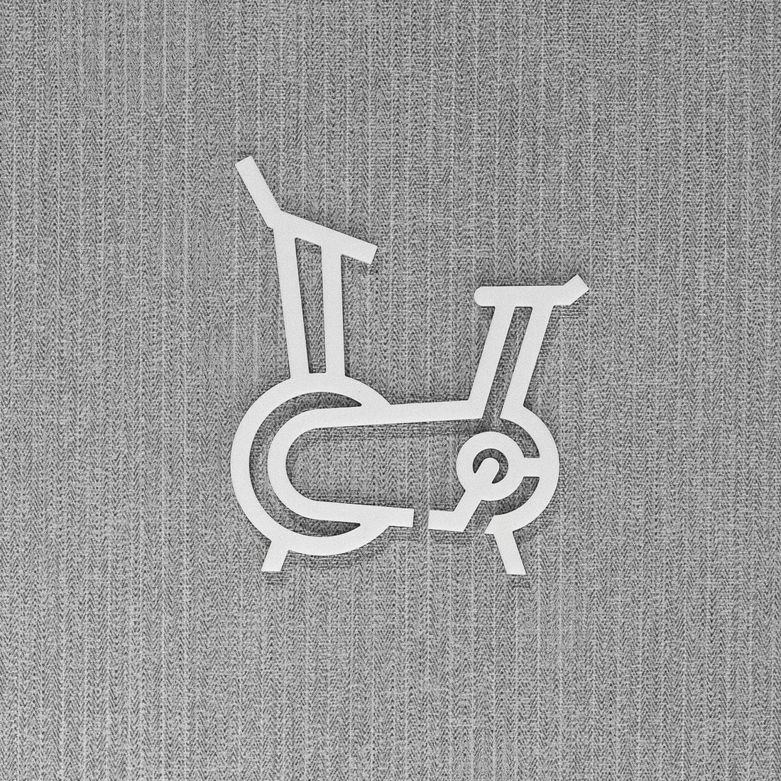 Pictogramme Gym blanc, vue rapprochée