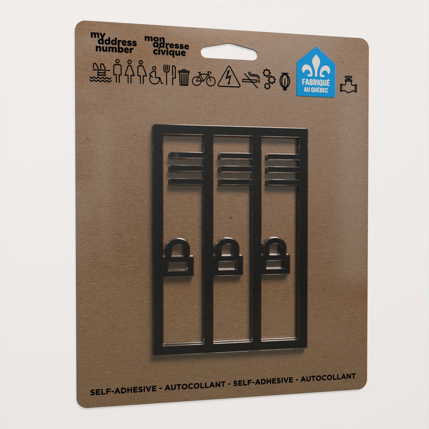 Acrylic adhesive pictograms for indoor signage
