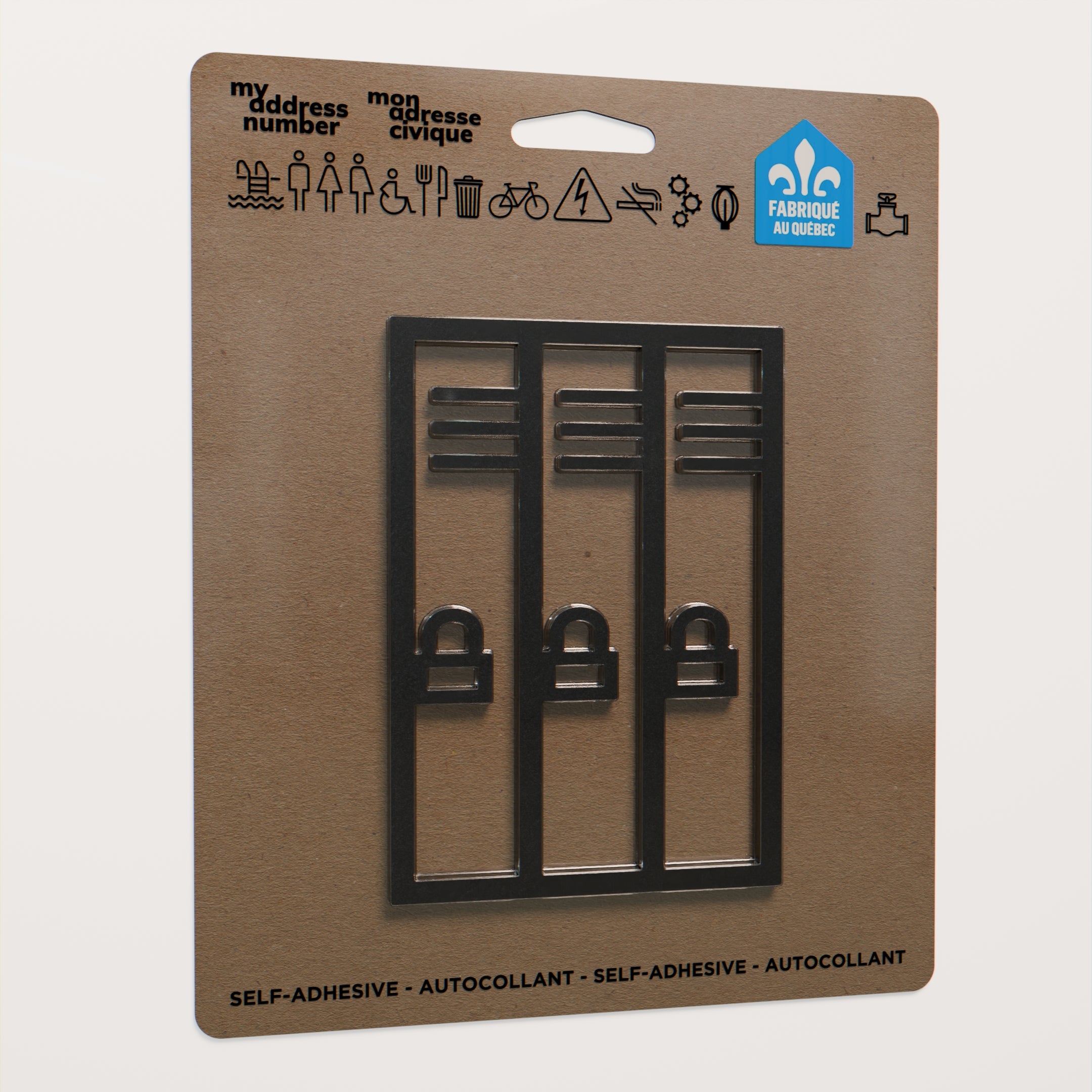 Acrylic adhesive pictograms for indoor signage