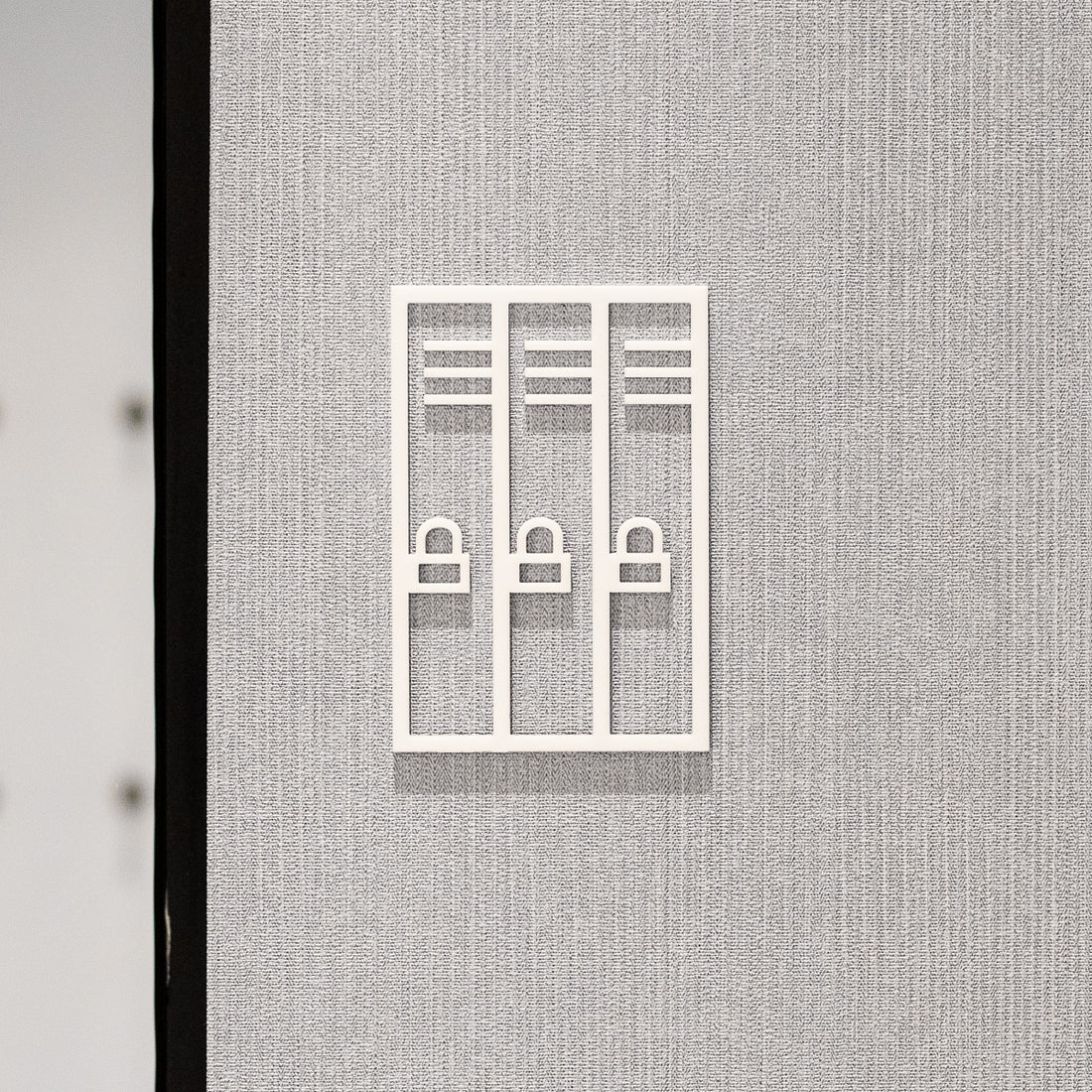 Pictogramme Rangement blanc, vue rapprochée