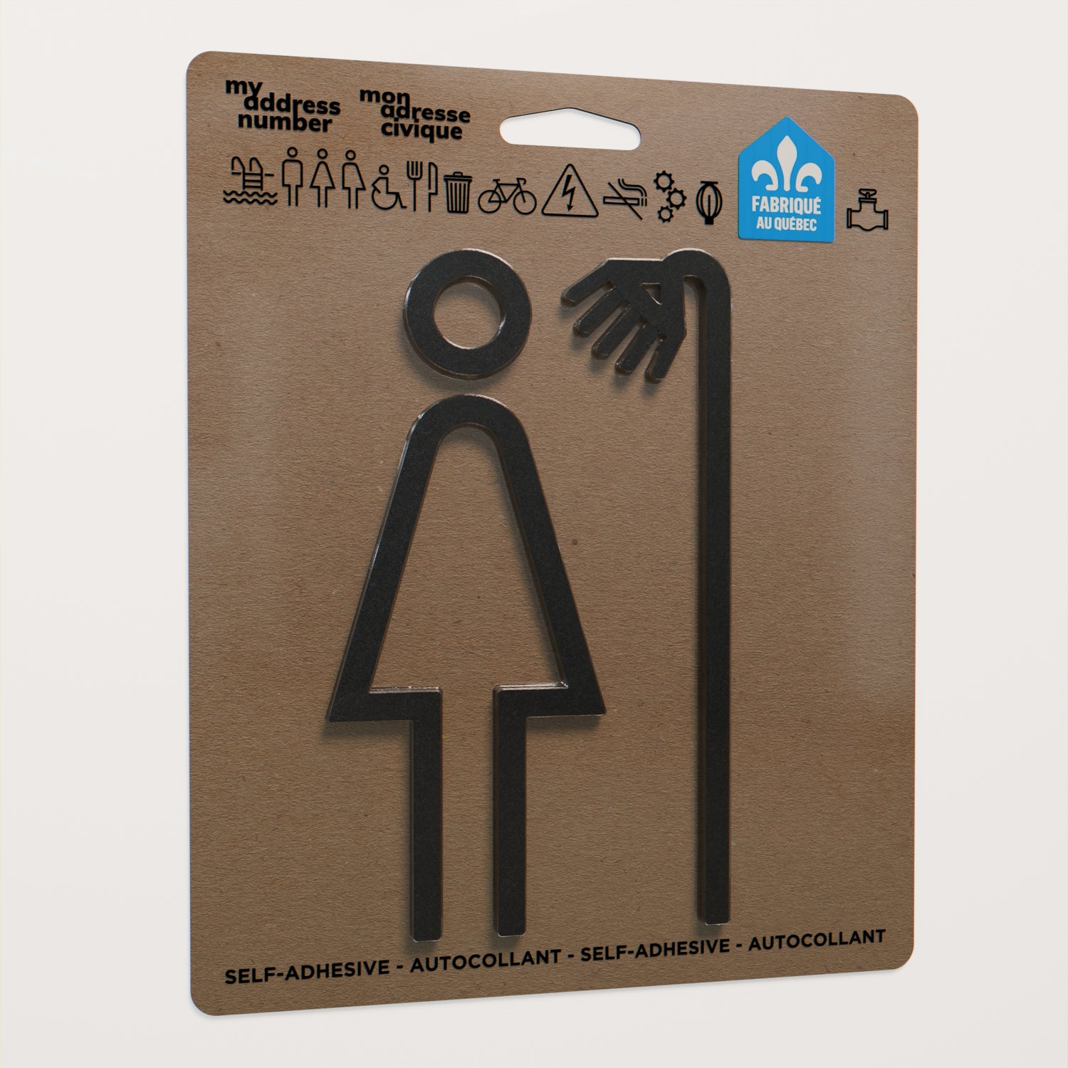 Acrylic adhesive pictograms for indoor signage