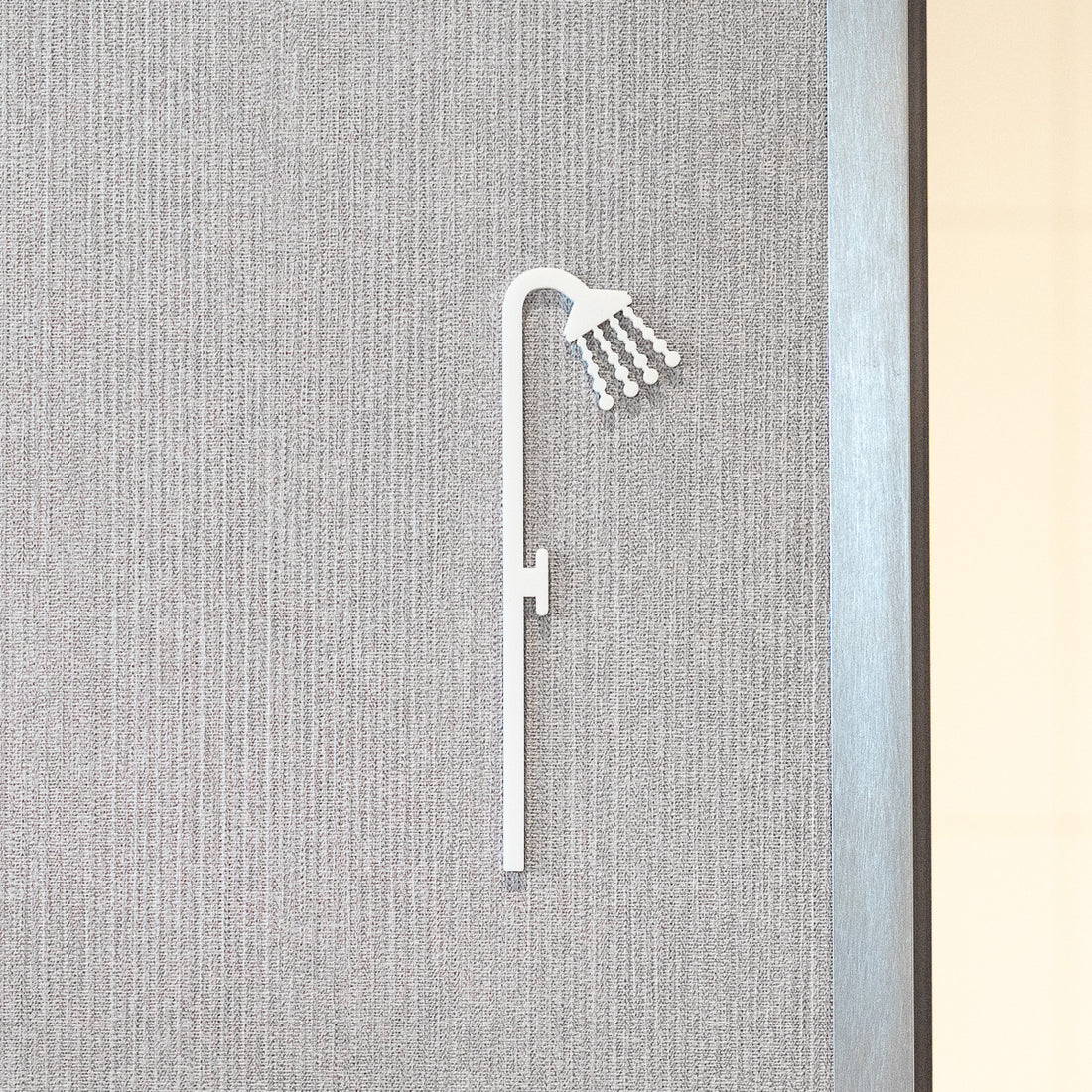 Pictogramme Douche blanc, vue rapprochée