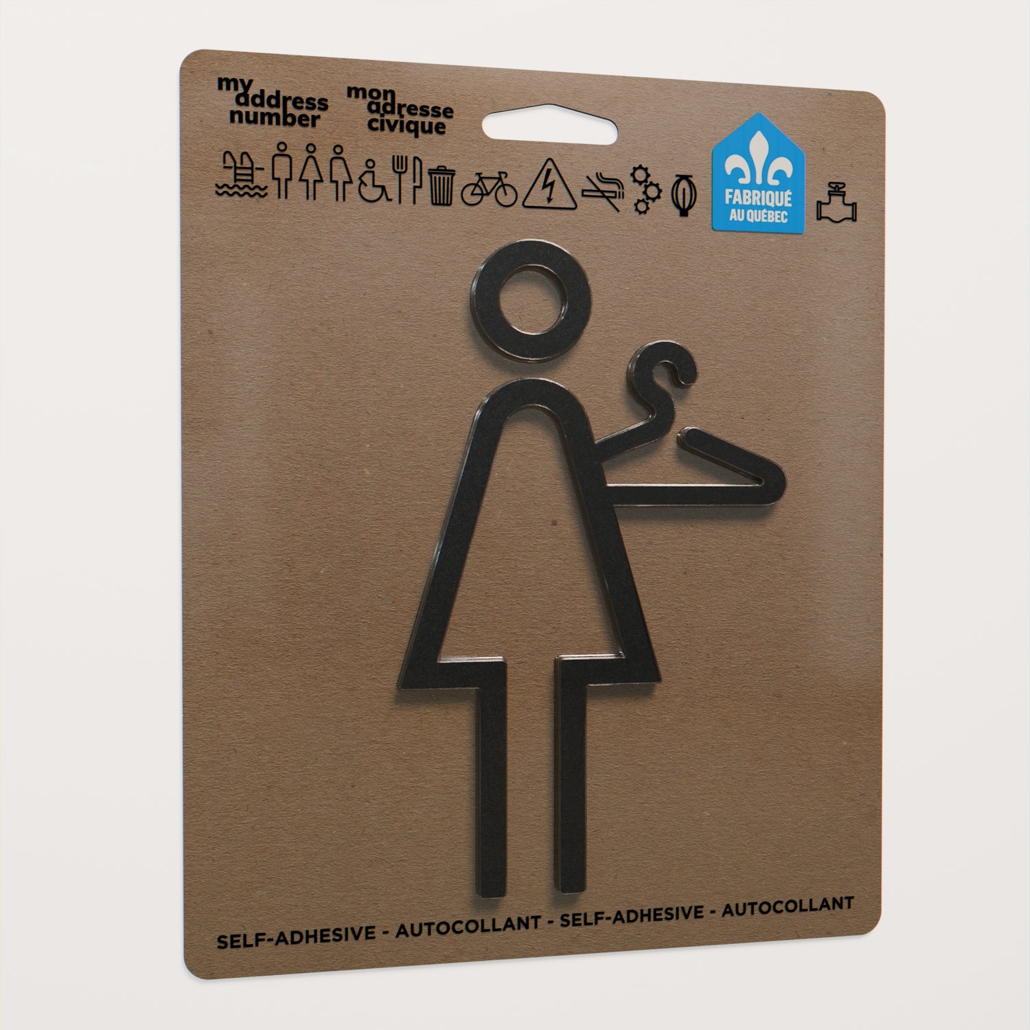 Acrylic adhesive pictograms for indoor signage