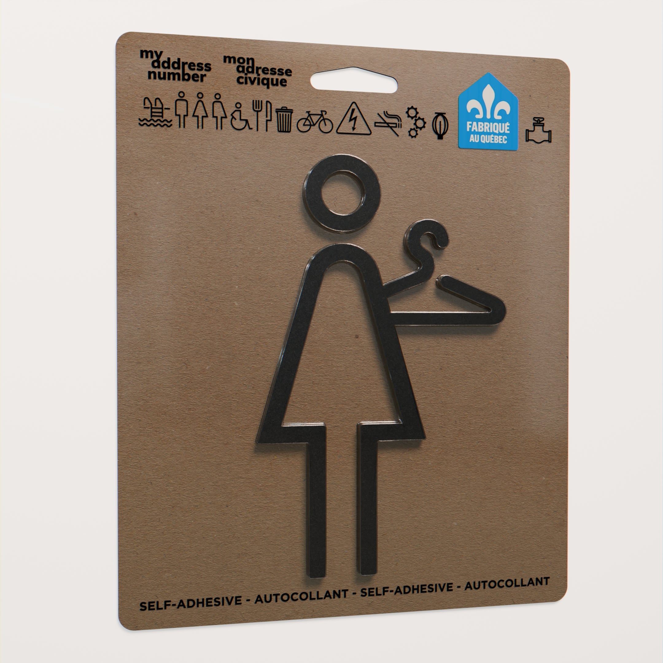 Acrylic adhesive pictograms for indoor signage