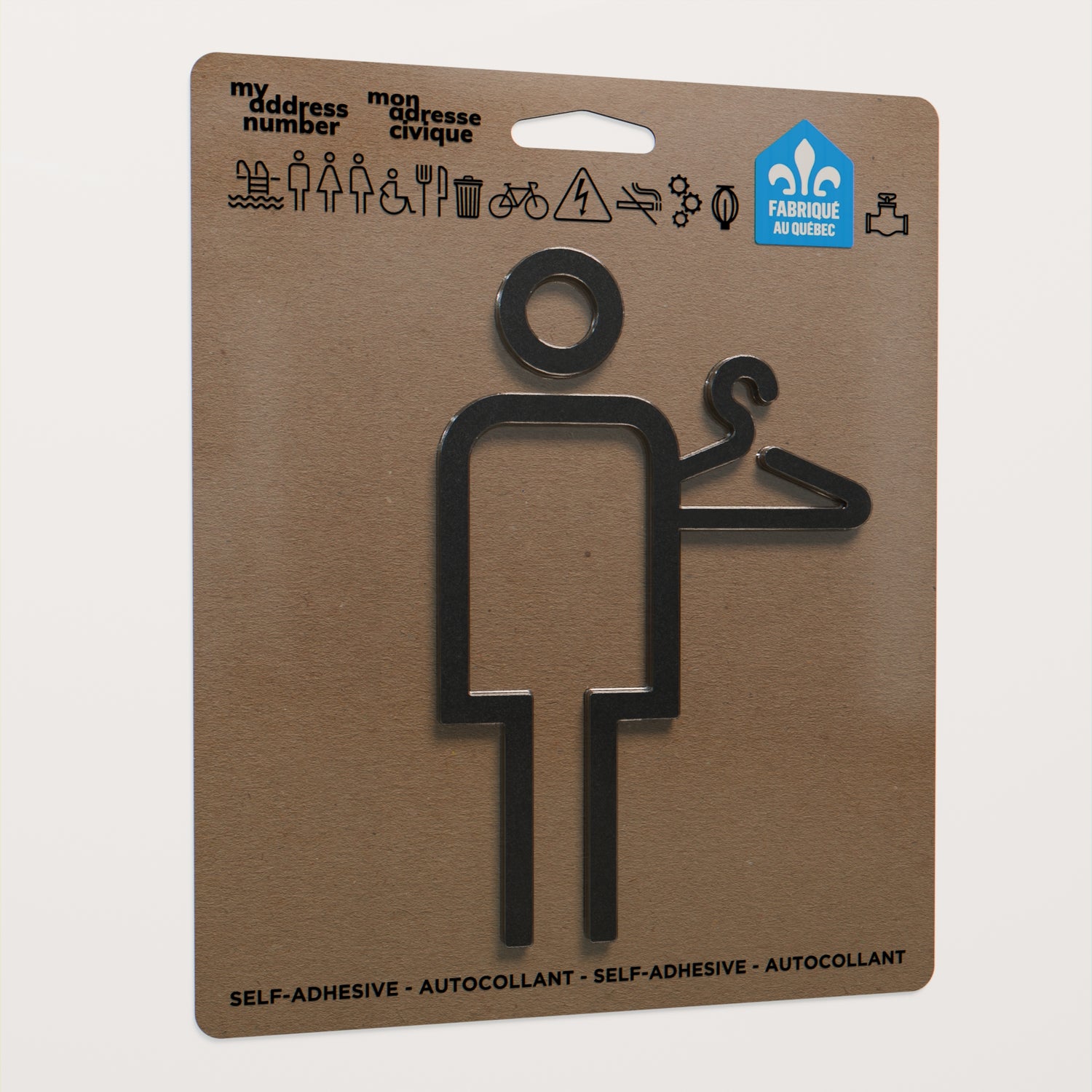 Acrylic adhesive pictograms for indoor signage