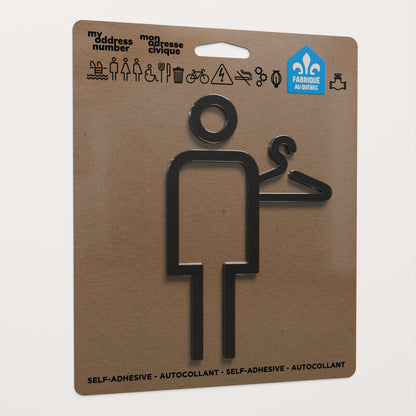 Acrylic adhesive pictograms for indoor signage