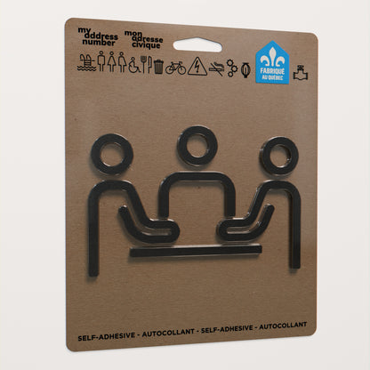 Acrylic adhesive pictograms for indoor signage