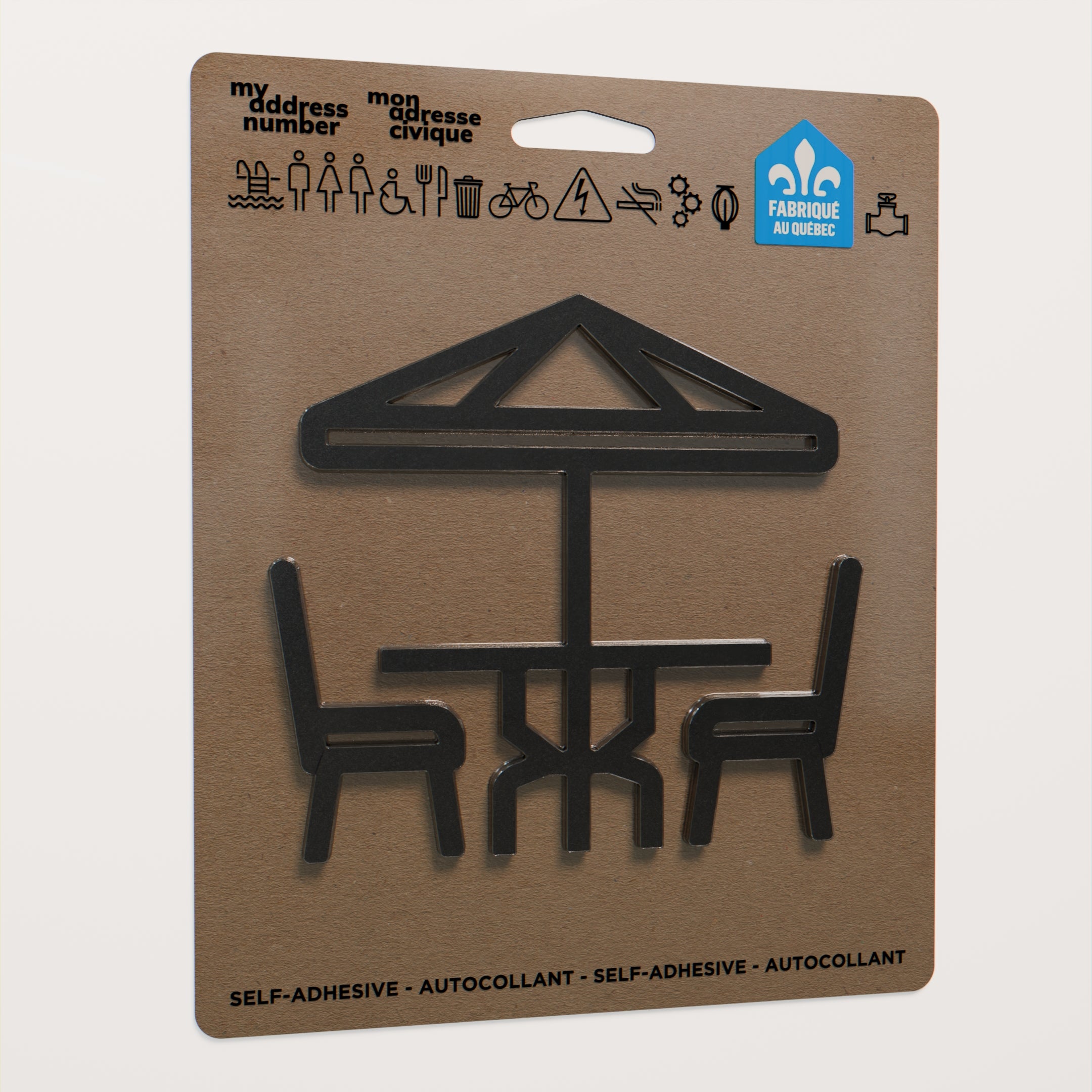 Acrylic adhesive pictograms for indoor signage