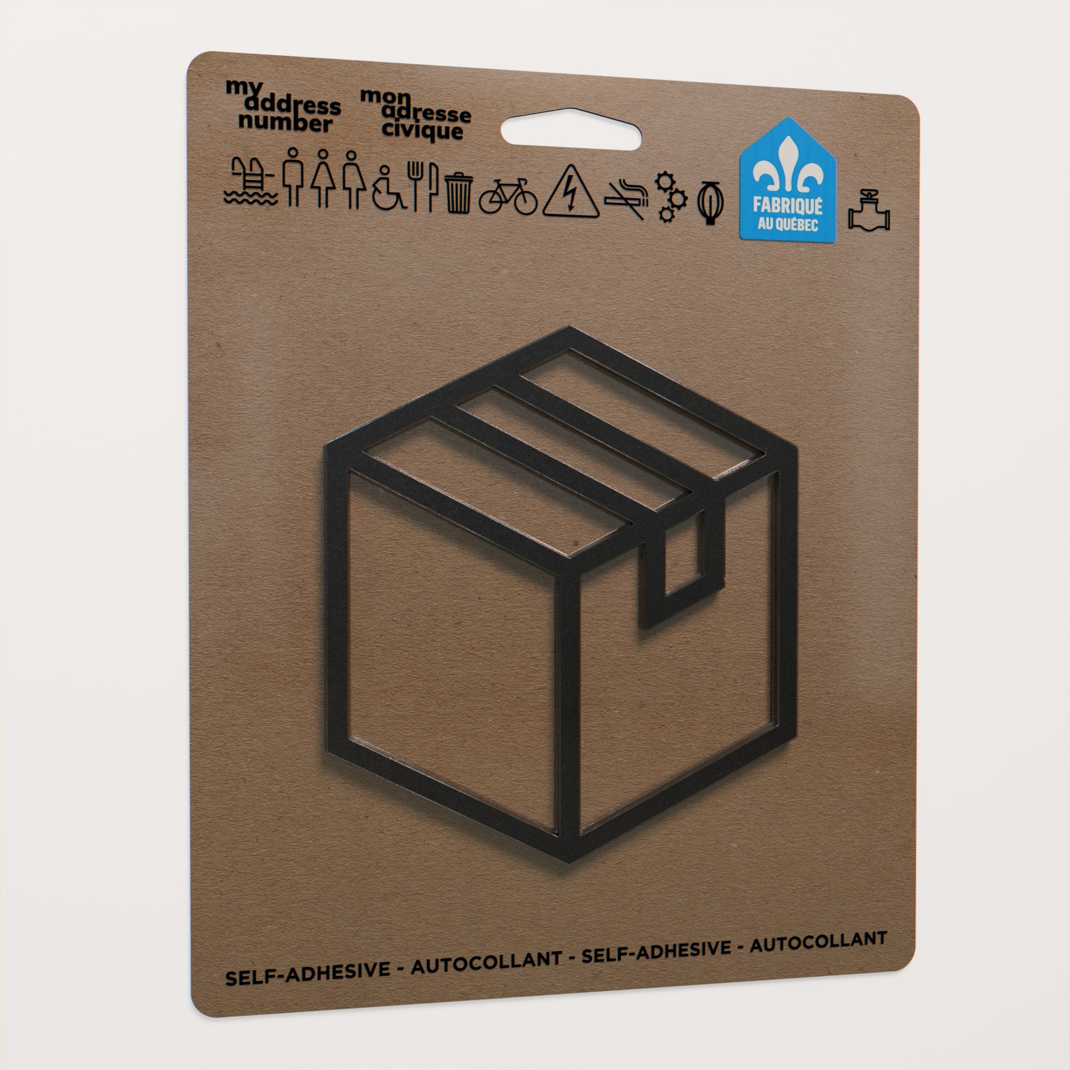 Acrylic adhesive pictograms for indoor signage