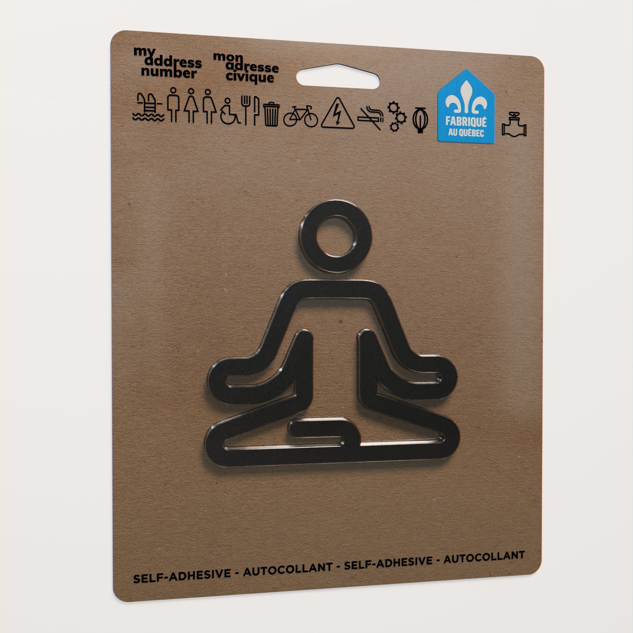 Acrylic adhesive pictograms for indoor signage
