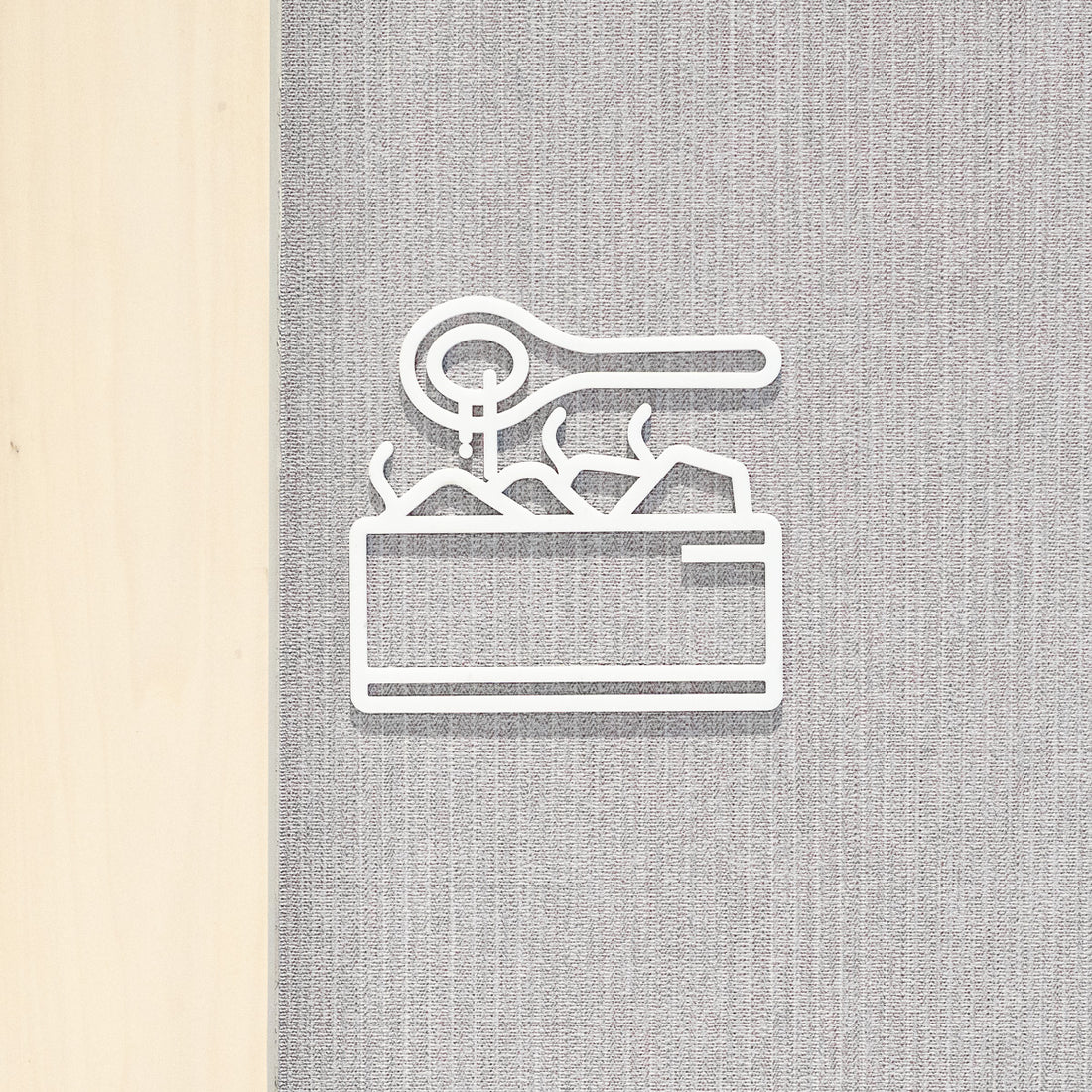 Pictogramme Sauna blanc, vue rapprochée