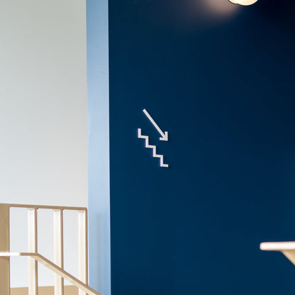 Acrylic adhesive pictograms for indoor signage