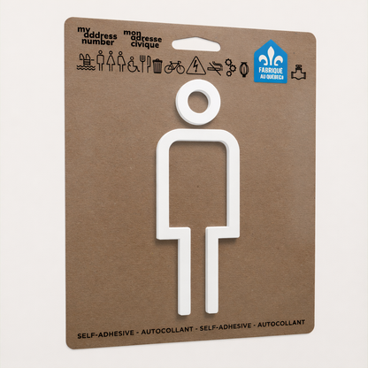 Acrylic adhesive pictograms for indoor signage