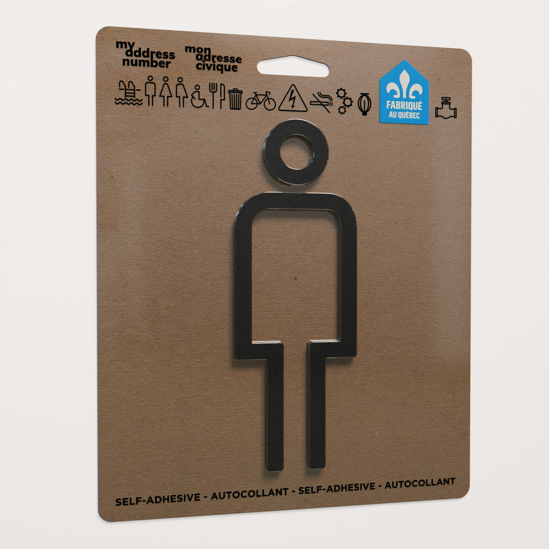 Acrylic adhesive pictograms for indoor signage